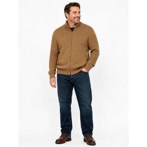 Banana Republic Tan Sweater Large Merino Wool Ribbed Italian Yarn Quite Luxury